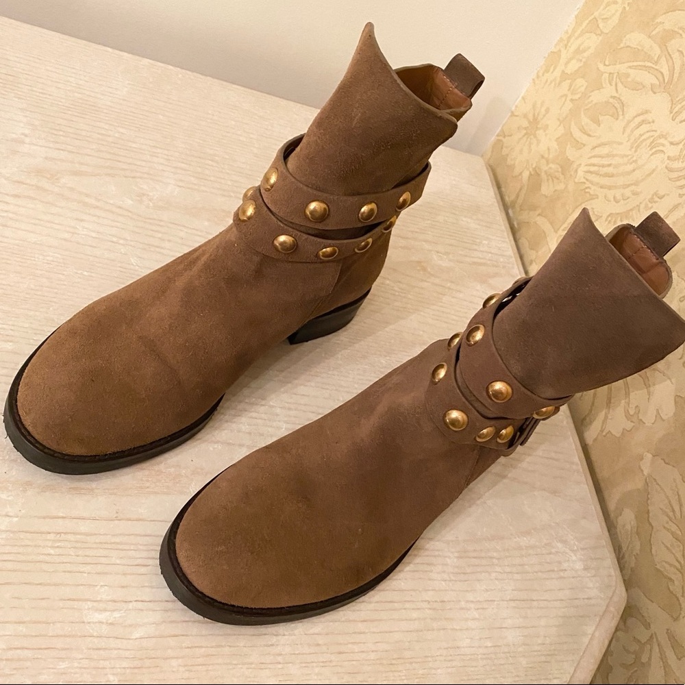 ONLY WORN TWICE. See By Chloe Studded Suede Ankle Boots. US Size 6 - Picture 3 of 16